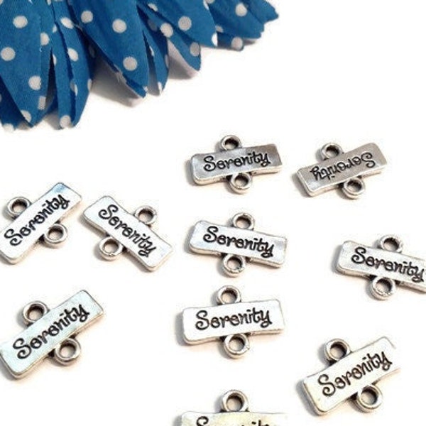 Serenity Connector Charms - Serenity Prayer Alcoholics Narcotics Anonymous Courage Wisdom