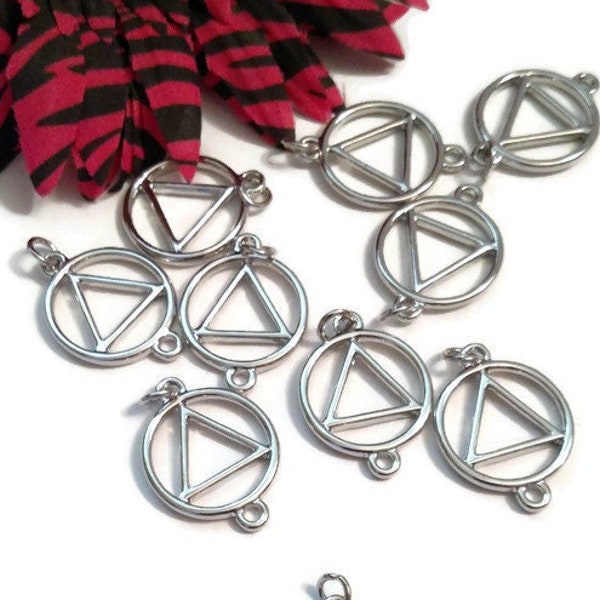 AA Large Connector Charm Pendants - Alcoholics Anonymous