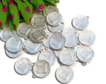 10 Pcs Narcotics Anonymous Pendant Charms - Silver Tone Flat Style