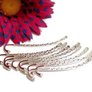 10 pcs DIY Metal Bookmarks For Crafting - Shiny Silver