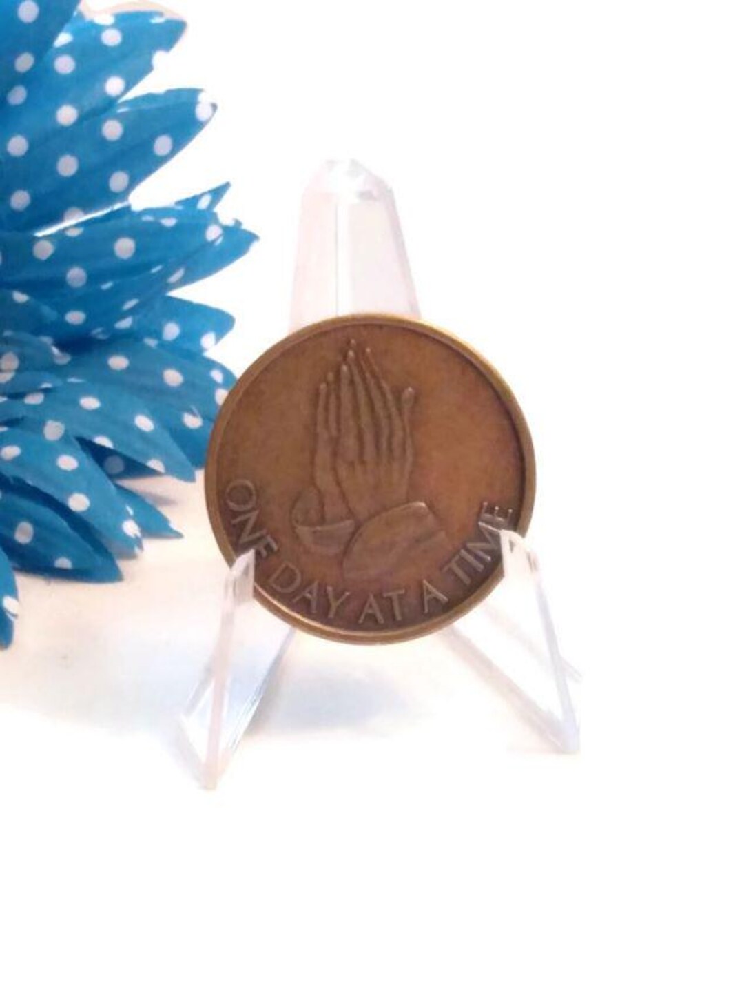 Bronze One Day at A Time Metal Medallion Chip Coin Narcotics Alcoholics ...