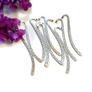 10 pcs DIY Metal Bookmarks For Crafting - Antique Silver