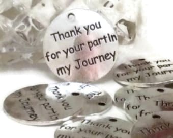 Thank You For Your Part In My Journey Pendant Charms – Sponsor Mentor Counselor Teacher Guide – Recovery Alcoholics Narcotics Anonymous