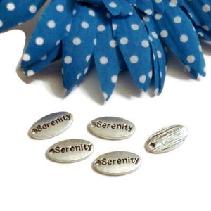10 Pcs Serenity Charms - Serenity Prayer Inspirational Oval