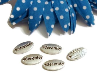 10 Pcs Serenity Charms - Serenity Prayer Inspirational Oval