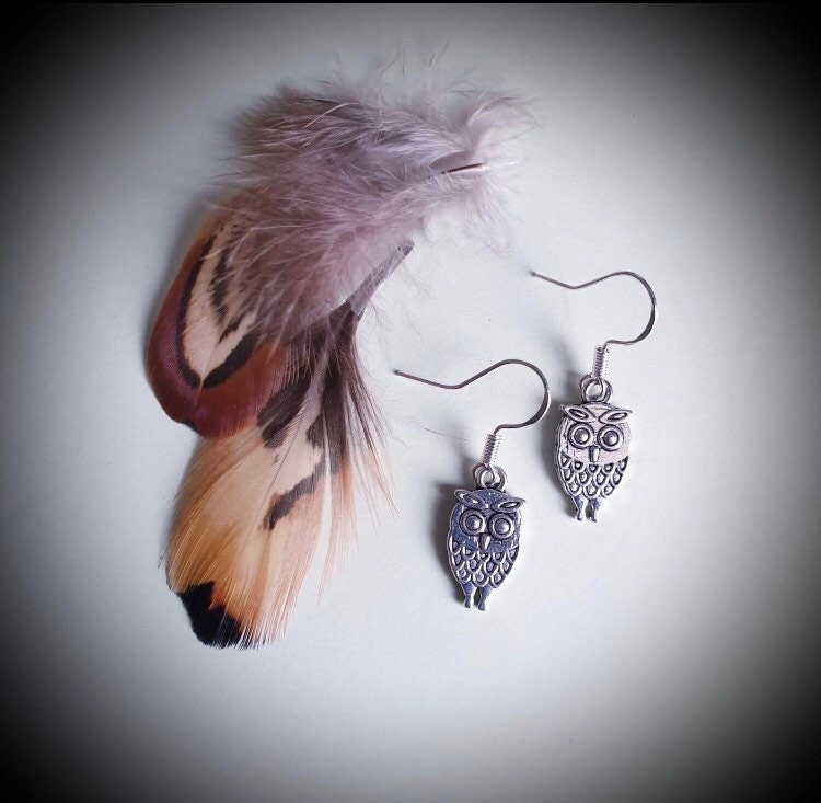 Owl Earrings - Handmade, Unique