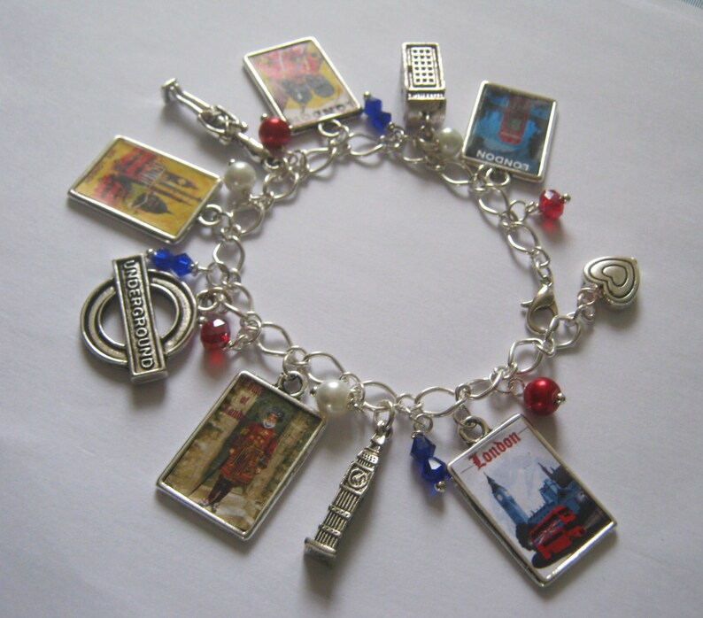 Love LONDON Charm Bracelet. Handmade Unique Etsy