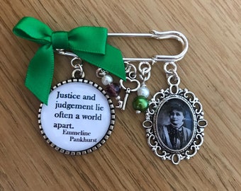 Emmeline Pankhurst / Justice Brooch / Bag Pin. Handmade, Unique