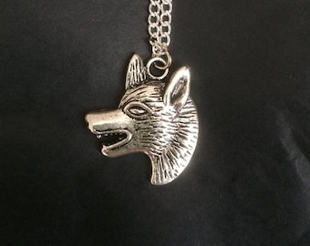 Wolf Pendant Necklace - Handmade, Unique