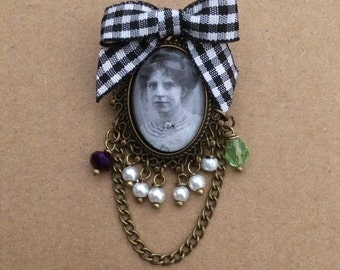 Vintage Annie Kenney Suffragette Brooch Unique Beautiful Handmade