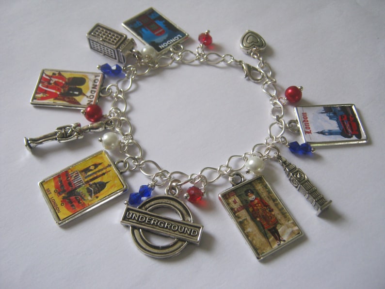 Love LONDON Charm Bracelet. Handmade Unique Etsy