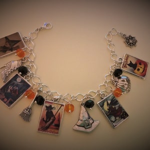 Vintage Halloween Bracelet in Orange & Black - Handmade, Unique
