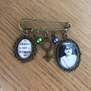 Votes For Women Alice Paul Brooch Bag Pin Handmade Unique