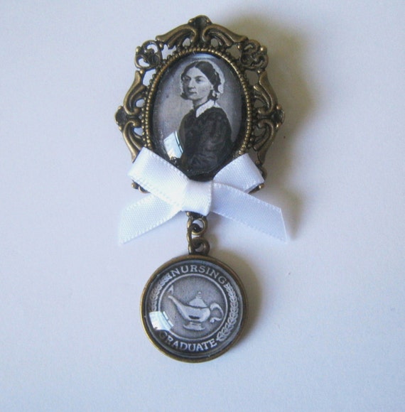 Florence Nightingale / Nursing Graduate Pinning Ceremony Pin /Brooch-  Handmade, Unique