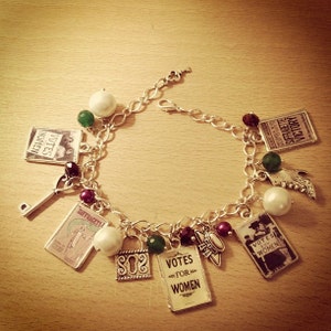 Vintage Votes For Women/ Suffragette Charm Bracelet. Handmade, Unique