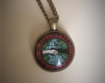 Socialist Workers of the World Necklace - Unique Beautiful handmade
