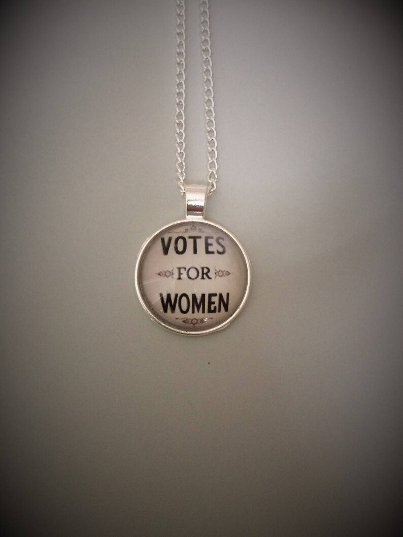 Votes For Women Vintage Suffragette Poster Necklace Handmade, Unique, Inspirational image 1