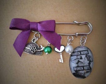 Women Work, Women Vote Kilt Pin/ Brooch. Handmade, Unique