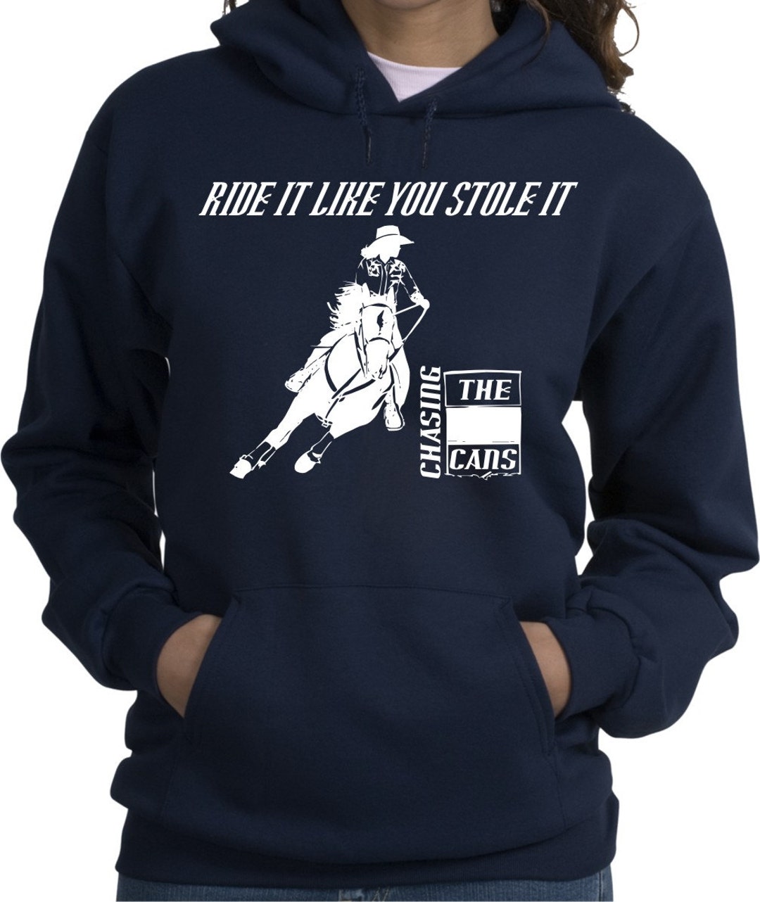 Barrel Racing Ride It Like You Stole It Horse and Rider Navy Blue Hooded Sweatshirt Etsy Ireland
