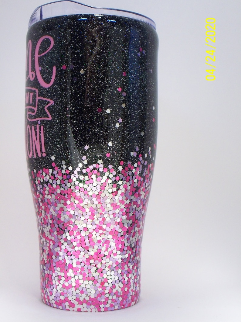 tumbler Breast cancer survivor 30 oz pink glitter
