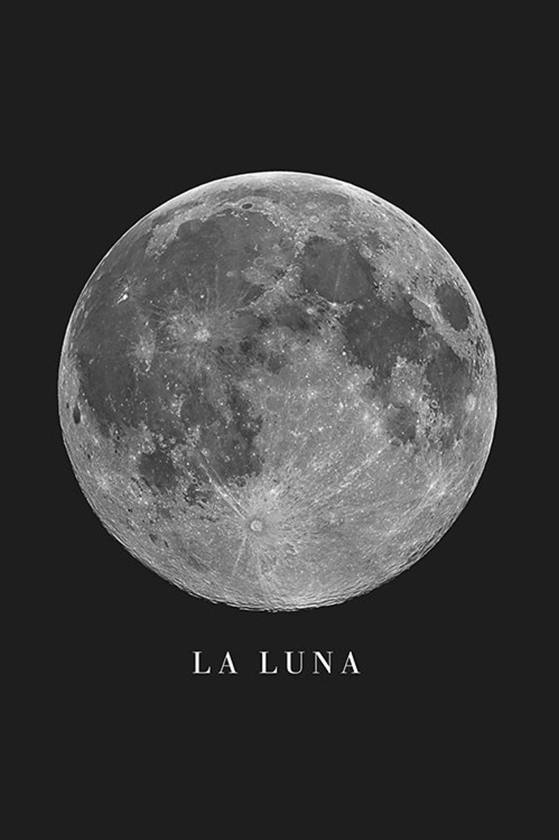 La Luna Moon Printable Wall Art Digital Print Modern | Etsy
