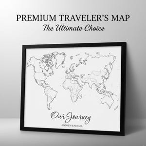 Personalizable World Push Pin Map Personalized, Personalizable Cork Pin Board Canvas Gift