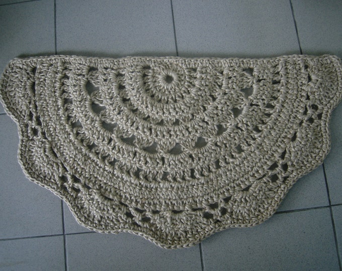 Doormat Half Circle , Crochet Jute Door Rug , Kitchen Rug, Doily Rug Etsy