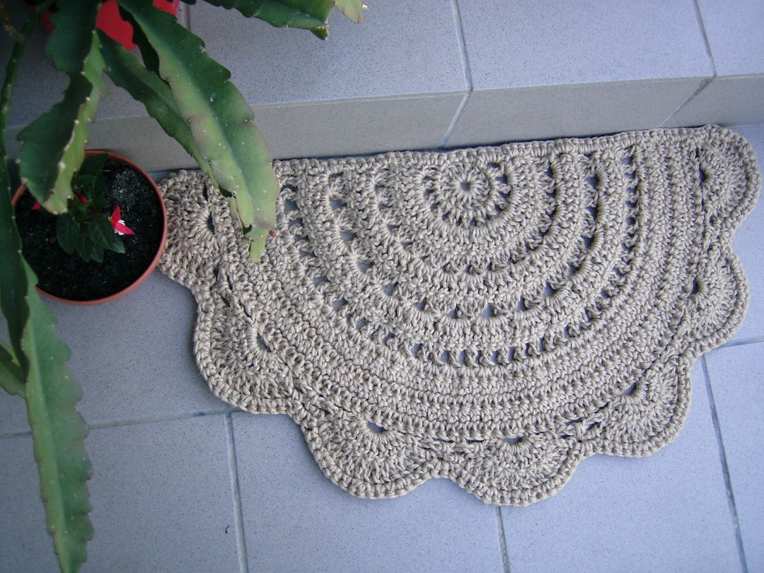 Jute Doormat Half Circle Crochet Doormat Jute Doormat Etsy