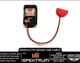 FPV Battery Strap Mount and Power Cable for Spektrum A9500 Spektrum Sky Remote ID RID Module (Module Not Included)