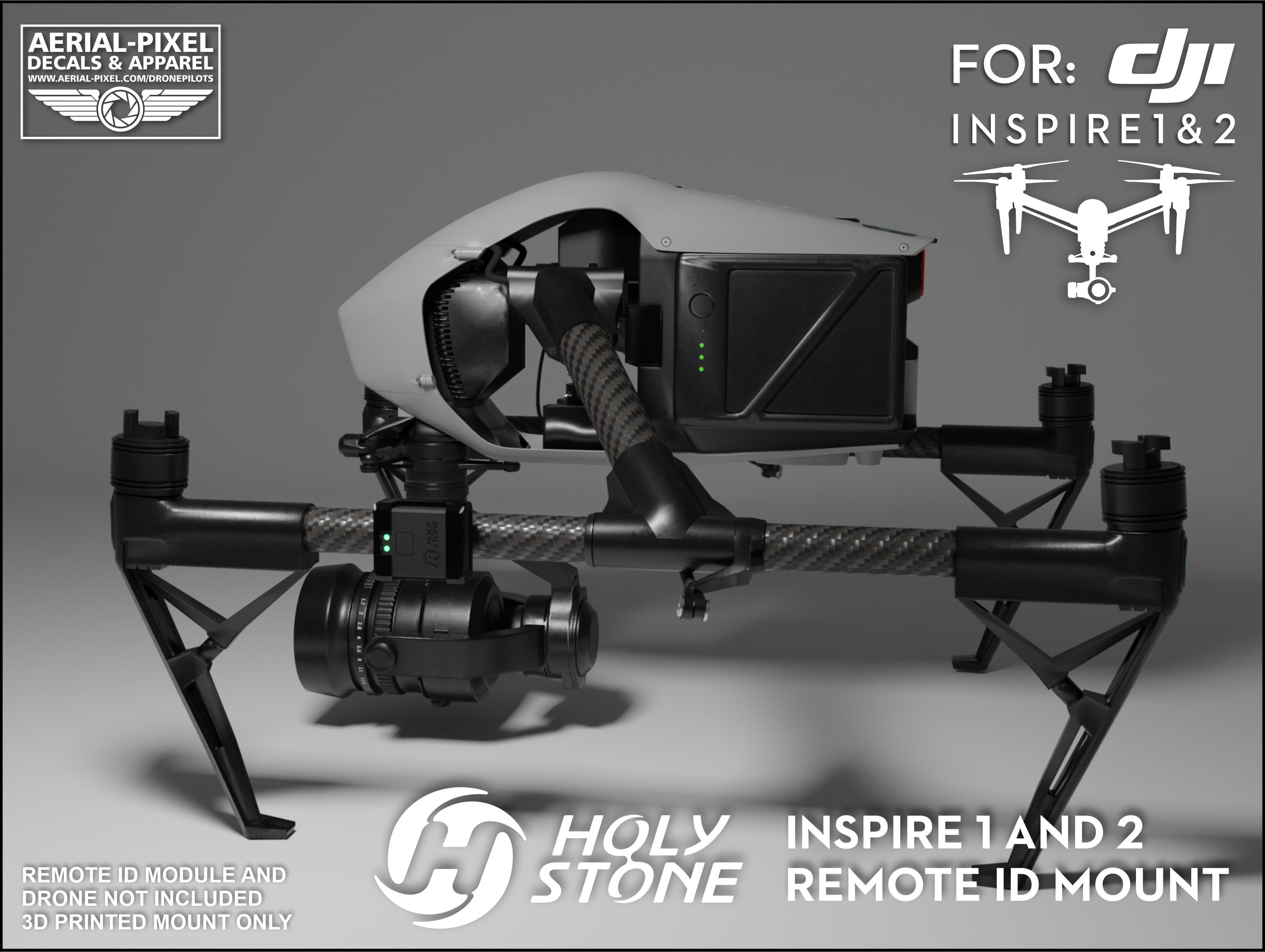 DJI Inspire 1 and 2 Holy Stone Remote ID Mount (RID Module Not Included ...