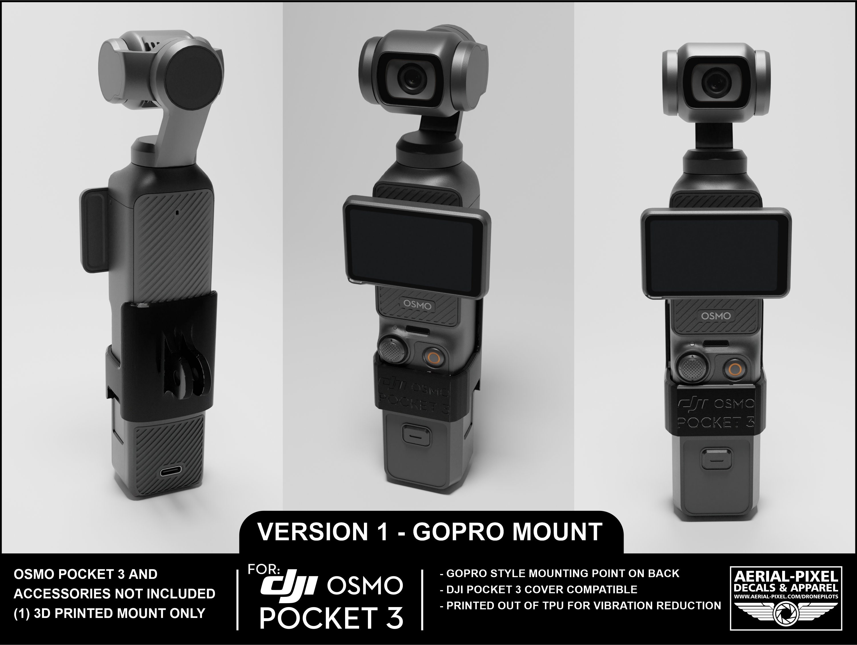 DJI OSMO Pocket 3 Magnetic and Gopro Style Mounts other Accessories Not Included Etsy