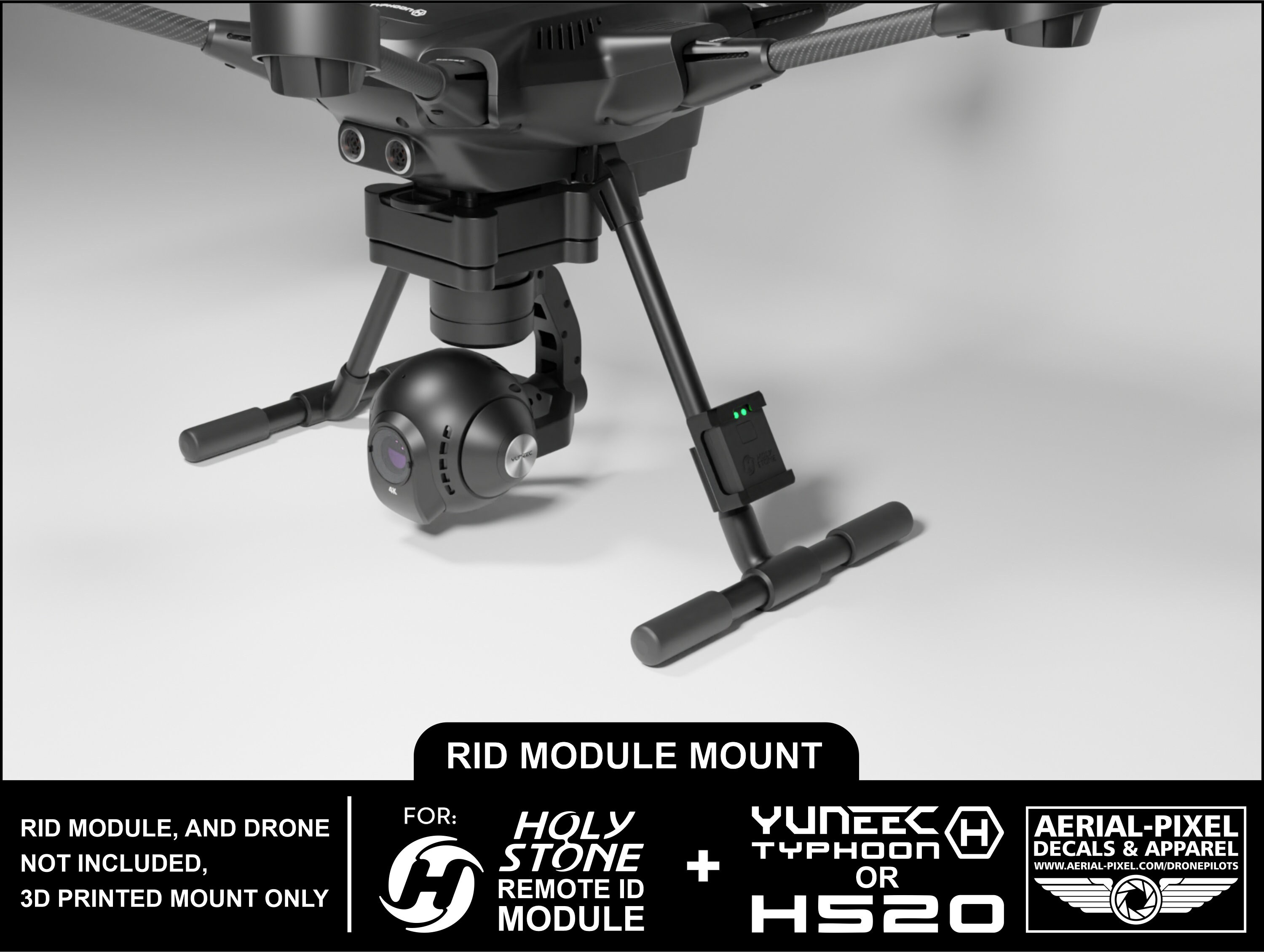 Yuneec Typhoon H or H520 Holy Stone Remote ID Module Mount (RID Module ...