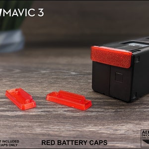 DJI Mavic 3 and Mavic 3 Cine Battery Cover / Cap Flexible TPU 3D Print Red or Green