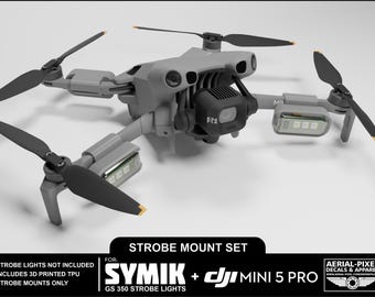 DJI Mini 5 Pro Strobe Light Halterungen für Symik GS 350 Strobes (Strobe Nicht Enthalten)