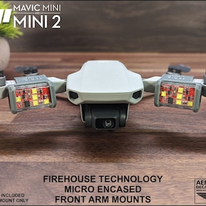 DJI Mavic Mini and Mini 2 Strobe Light Mounts for Firehouse Technology Micro Encased Version (Strobe Not Included)