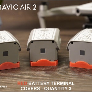 DJI Mavic Air 2 and Air 2S Battery Cover / Cap Flexible TPU 3D Print Qty 3 Red or Green