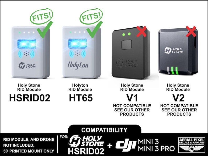DJI Phantom 4 or 3 Series Holy Stone HSRID02 and Holyton HT65 Remote ID ...
