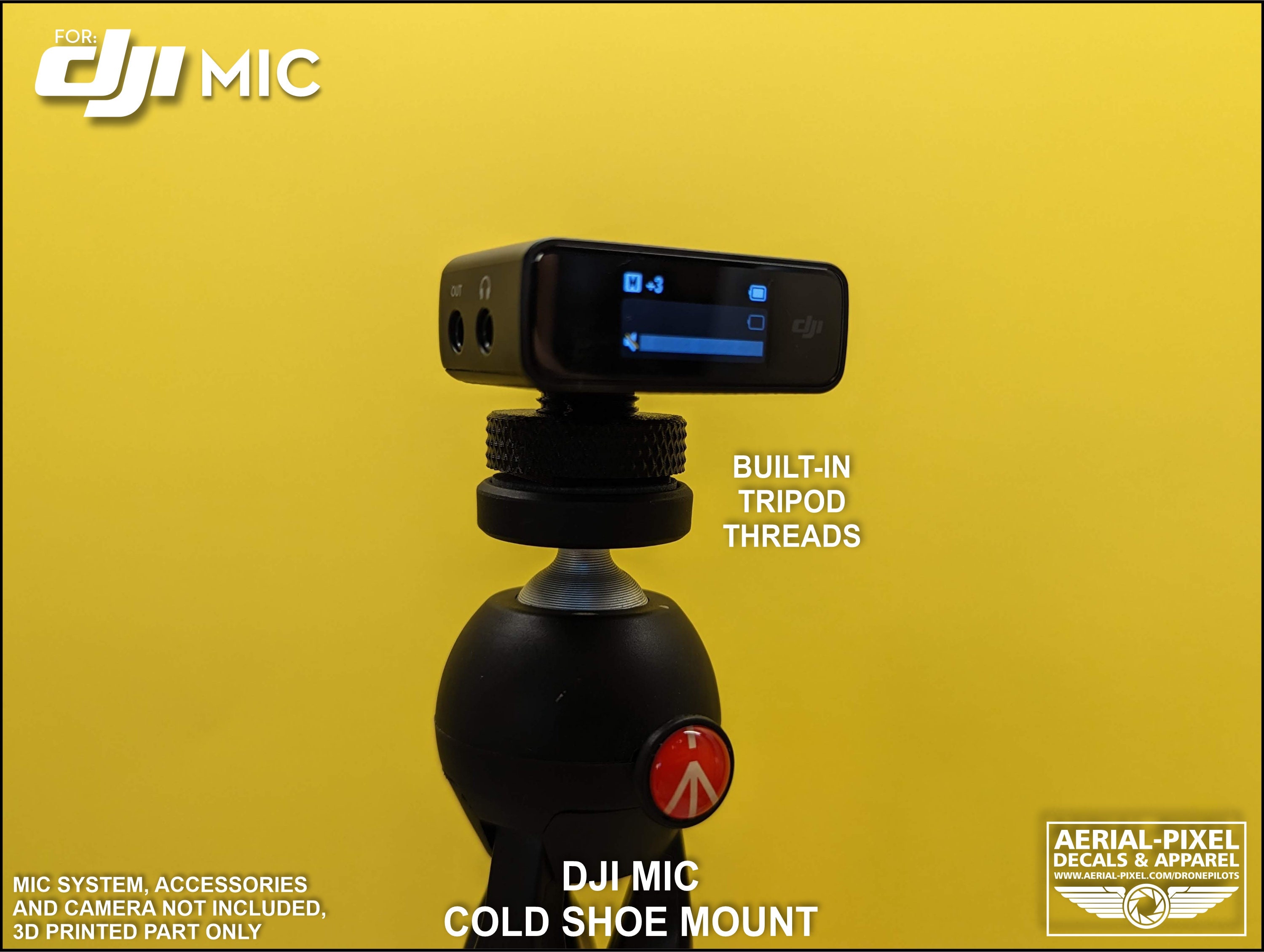 DJI Mic 2 または Mic 1 コールドシューマウント（三脚ネジ付き