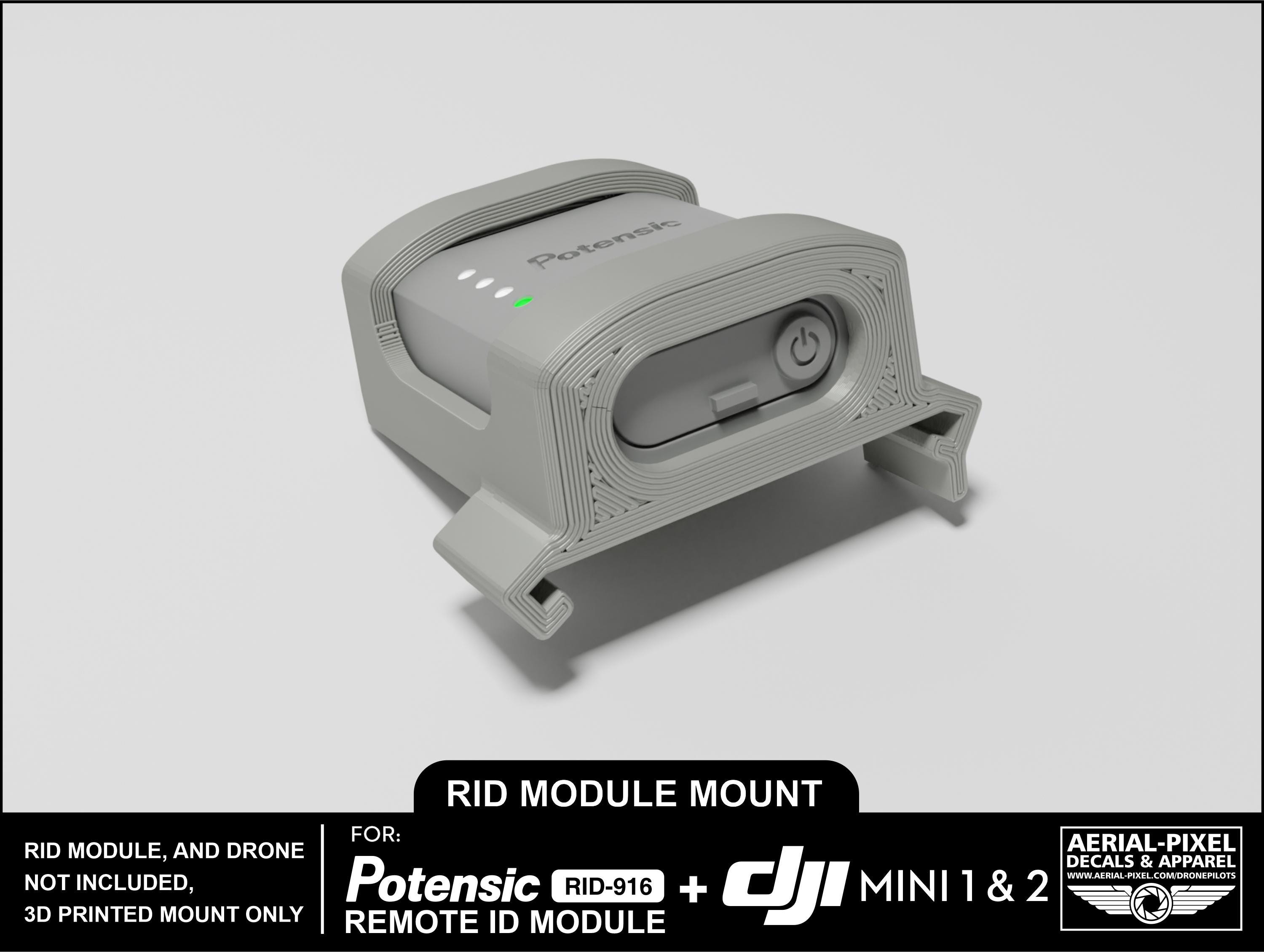 DJI Mini 1 and 2 Potensic RID-916 Remote ID Module Mount (module 