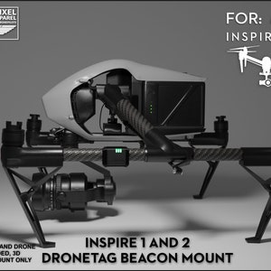 DJI Inspire 1 and 2 DroneTag Beacon Mount for Remote ID RID (DroneTag Not Included)