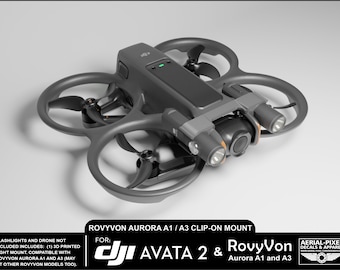 DJI Avata 2 Tool-Less Flashlight Mounts for RovyVon Aurora A1 and A3 Lights (Flashlights Not Included)