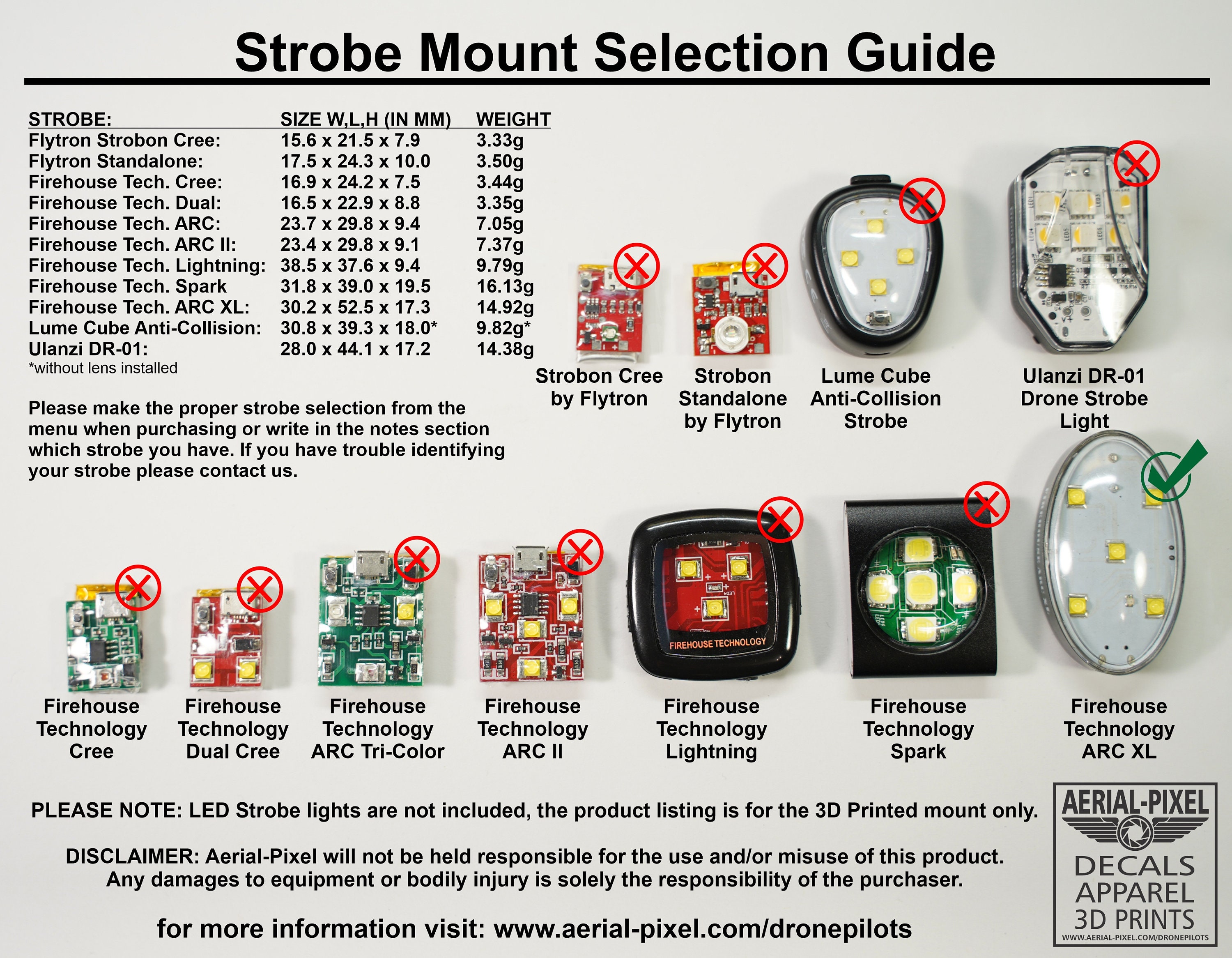 Firehouse Technology Arc XL 2 LED Strobe Light Mounts for Autel