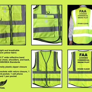 5 Pocket Hi-Visibility Safety Vest for FAA Registered Drone Pilots image 8