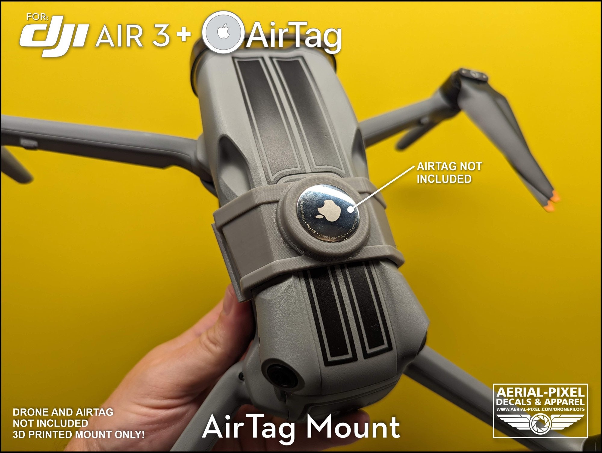 DJI Air 3 / Air 3S Clip-on Apple AirTag Mount (airtag Not Included
