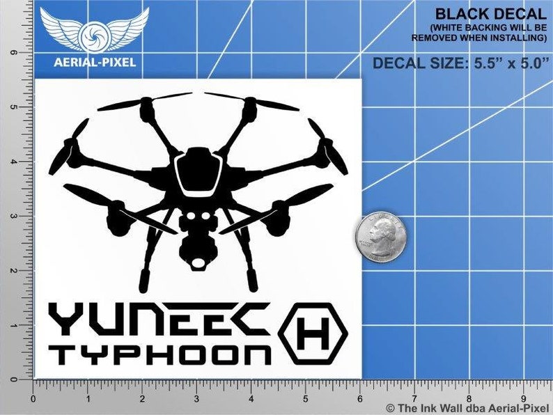 Yuneec Typhoon H Window Decal Sticker for UAV Drone Fans