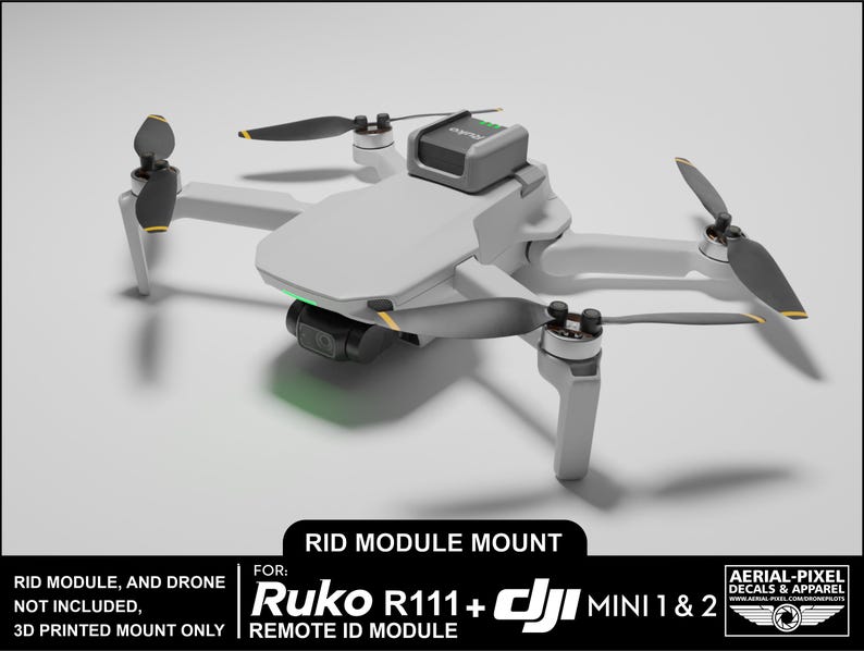 DJI Mini 1 and 2 Ruko R111, Bwine B112, Veeniix V113 Remote ID Module ...