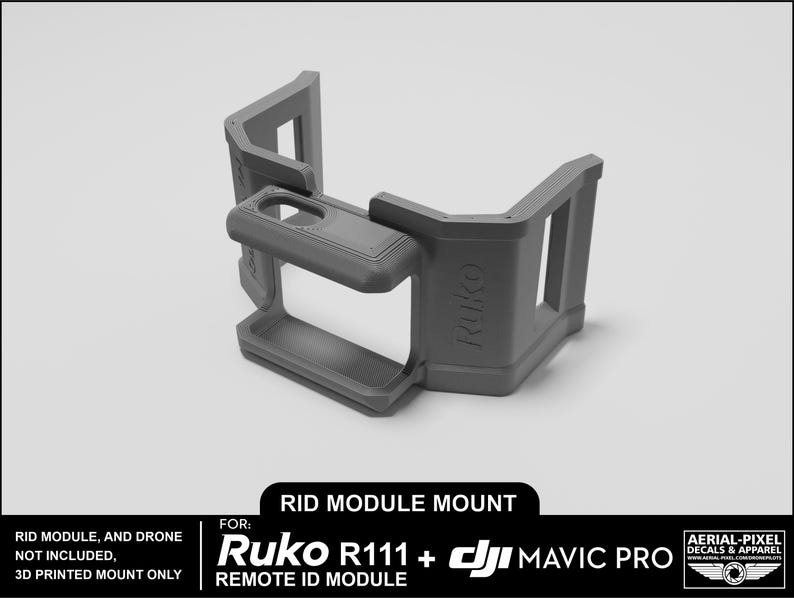 DJI Mavic Pro and Pro Platinum Ruko R111 Remote ID Module Mount (RID ...