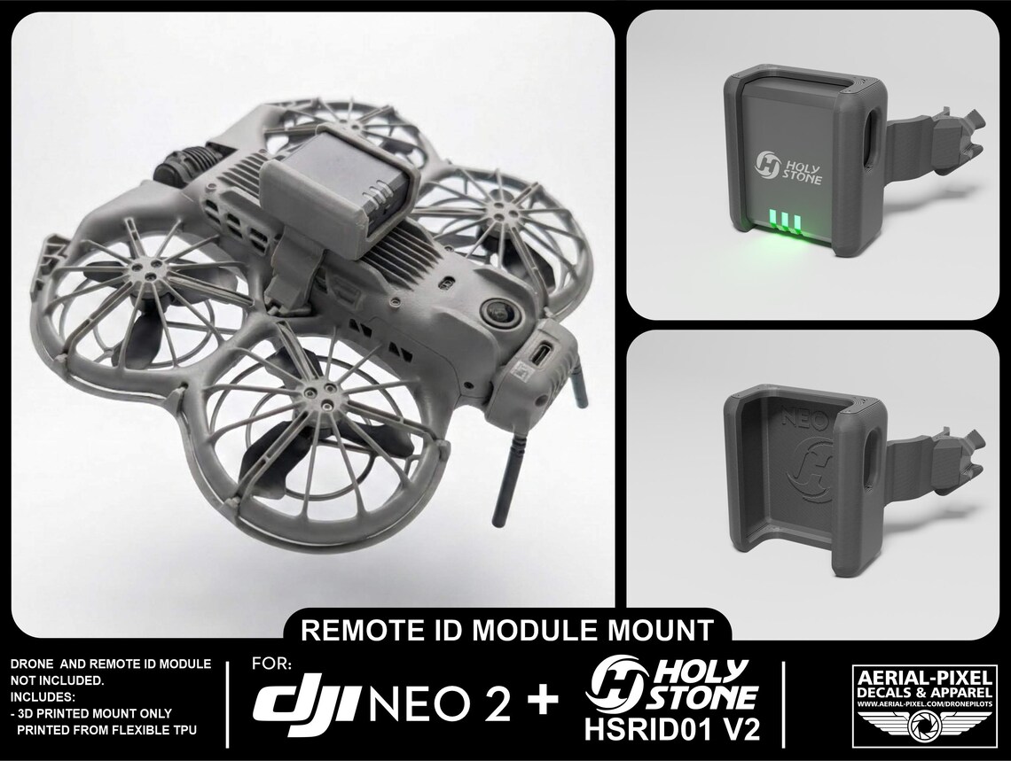 DJI Neo 2 Remote ID Mount for Holy Stone, Ruko, Potensic, Dronetag and ...