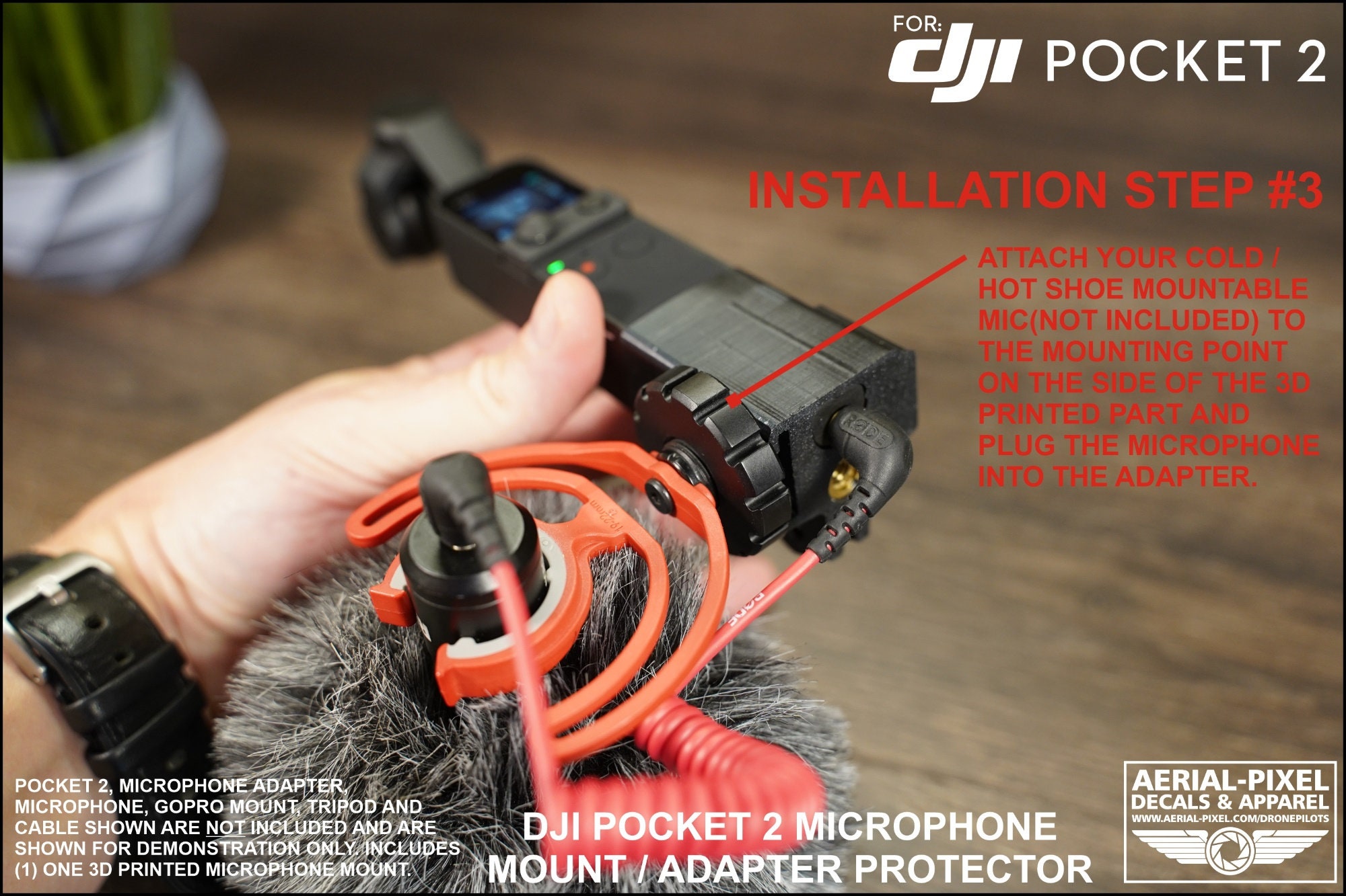 DJI Pocket 2 Microphone Mount for Cold / Hot Shoe Mics for Etsy UK