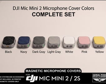 DJI Mic Mini 2 or Mini 2S Magnetic Cover Plates with No Logo - 7 Colors
